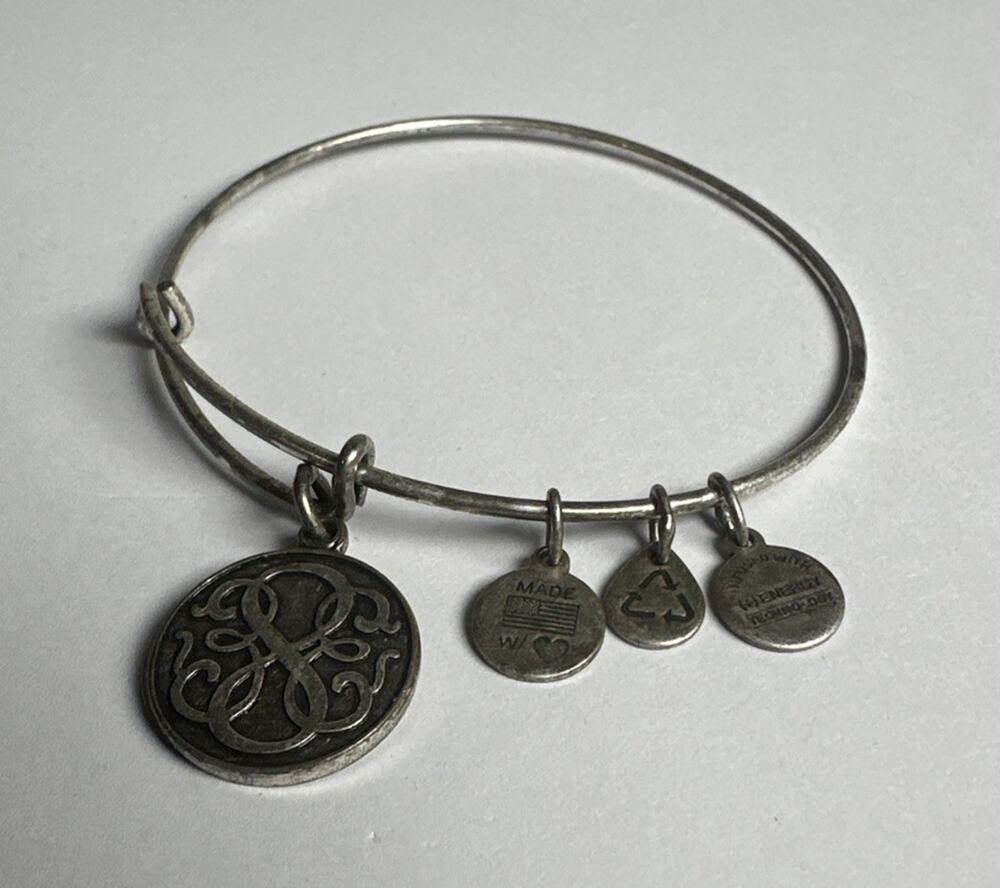 Alex and Ani Path of Life Avacado Green Bracelet Shiny Silver